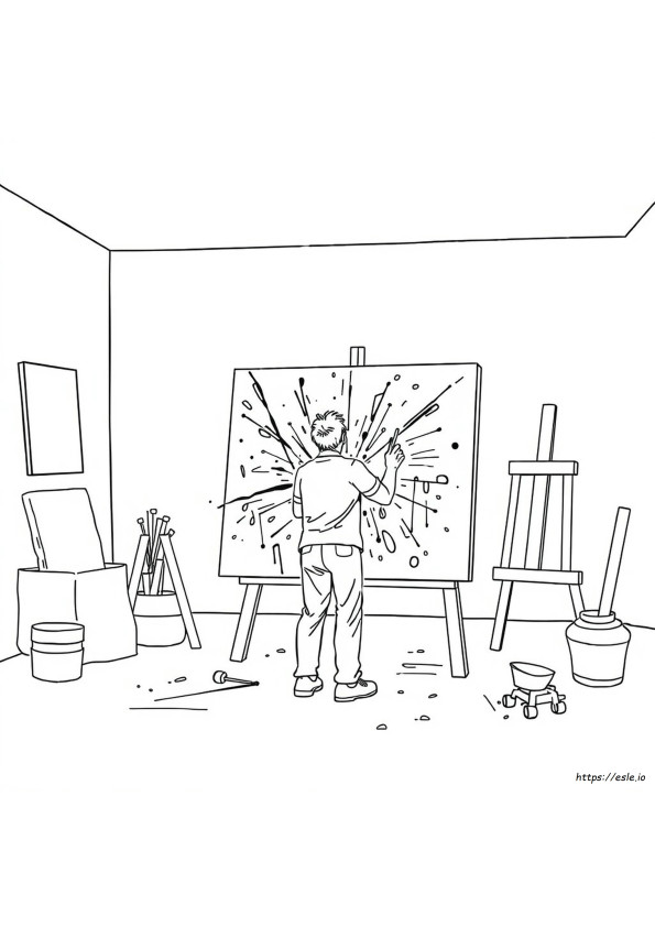 Jackson Pollock Coloring Page