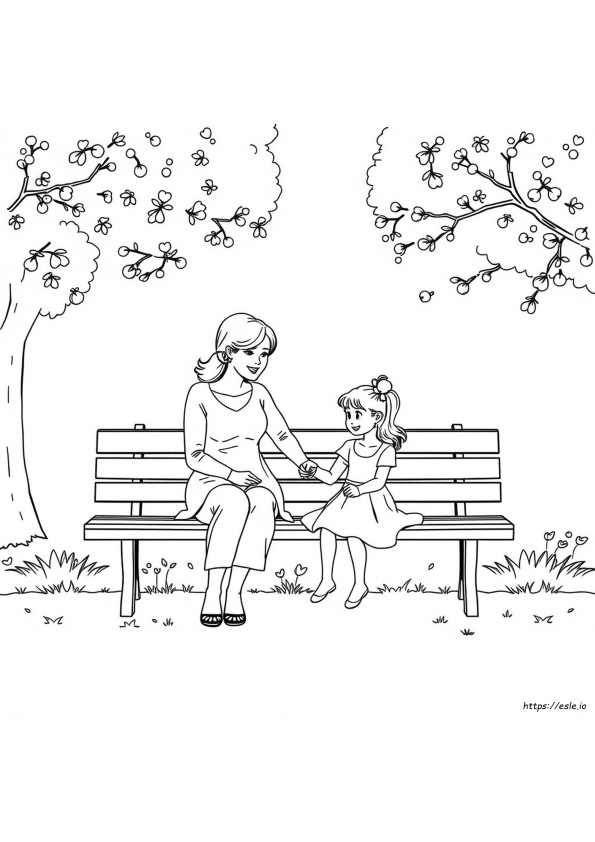 Coloring Pages Of Mom And Daughter