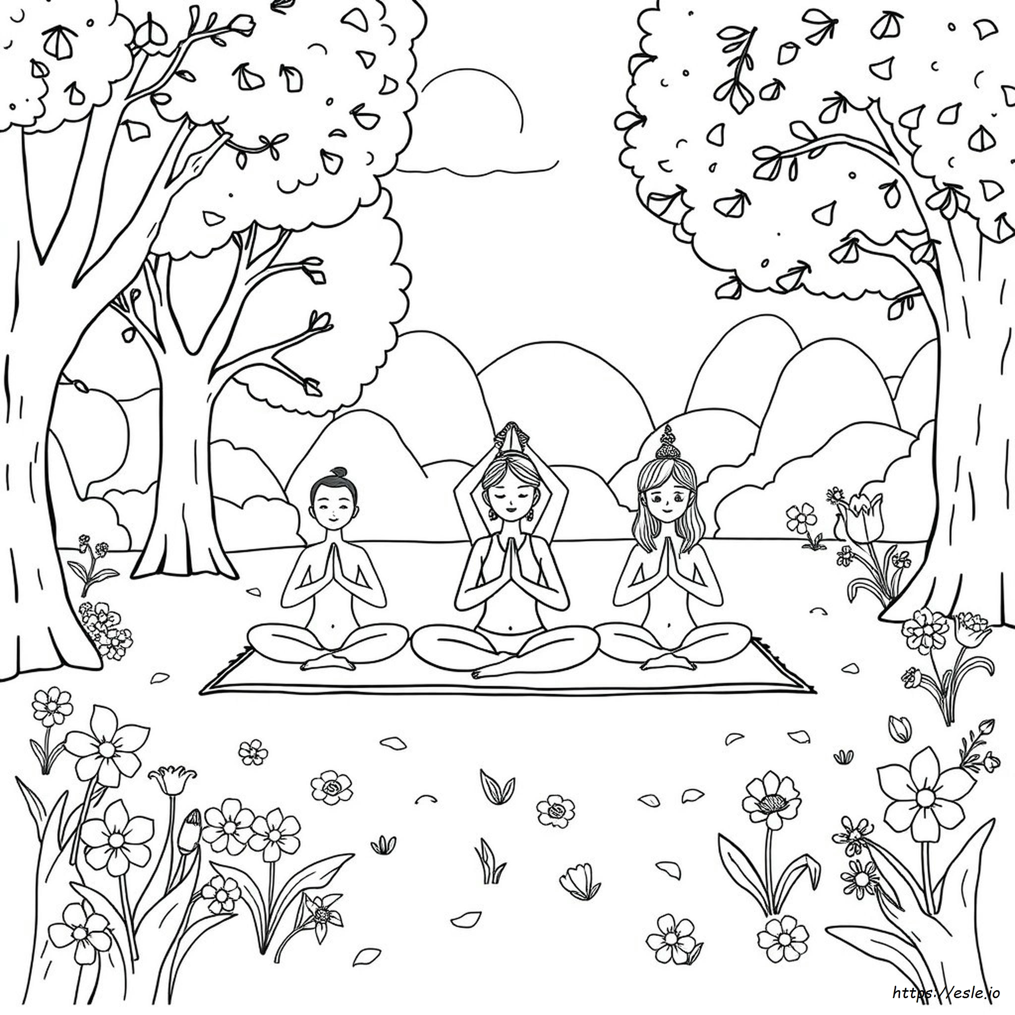 Yoga Colouring Pages