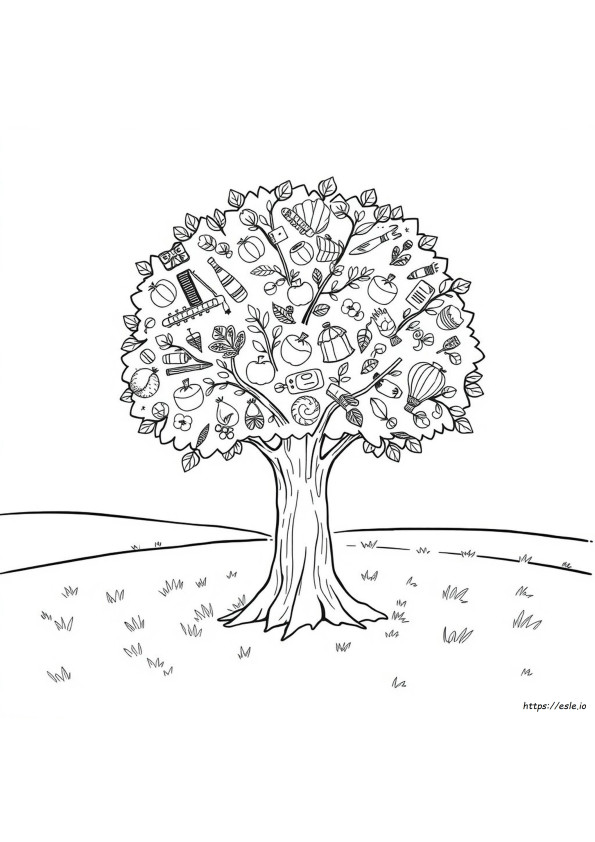 Árbol De La Gratitud Para Colorear Imprimible Gratis