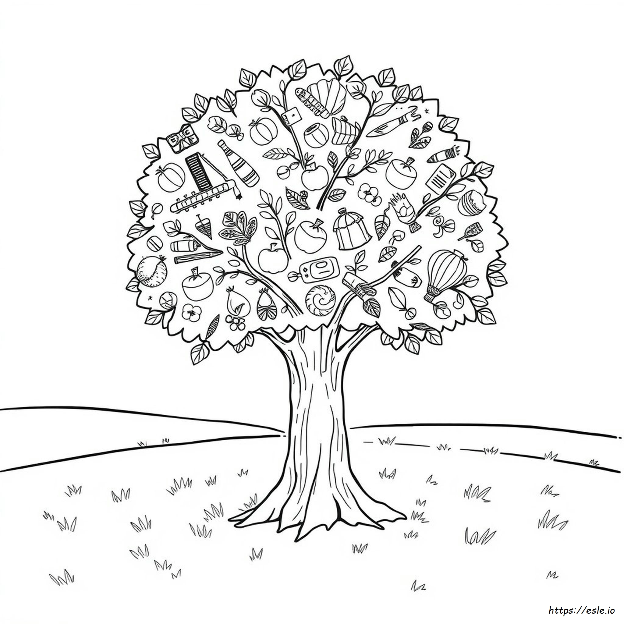 Árbol De La Gratitud Para Colorear Imprimible Gratis