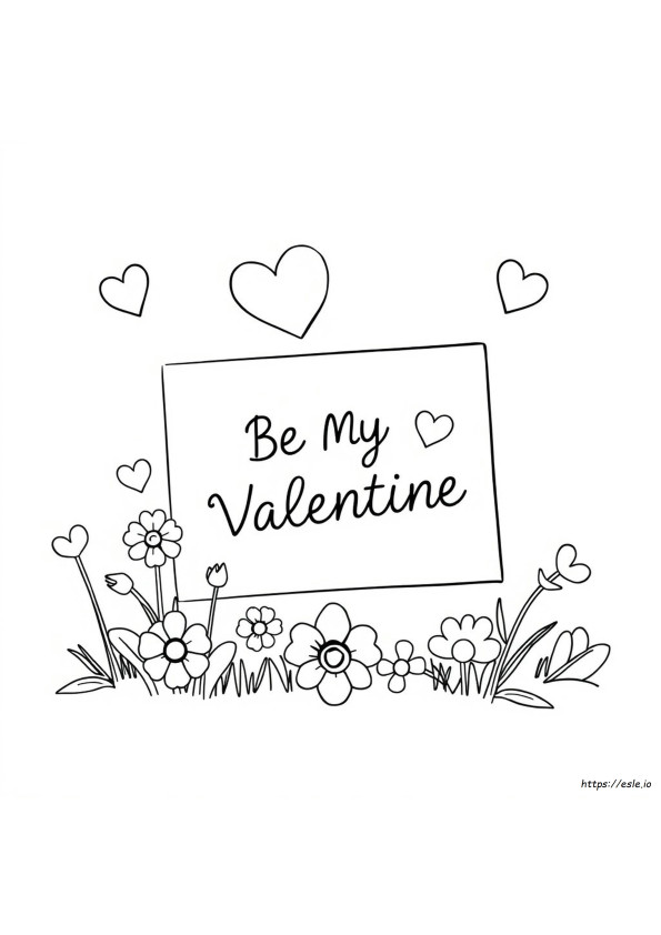 Valentine Card Coloring Pages