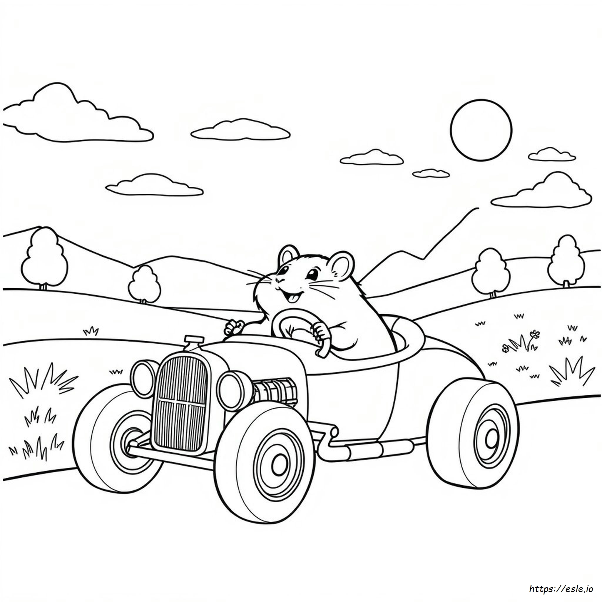 Hot Rod Hamster Coloring Page