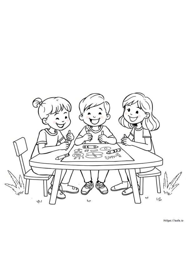 Friends Playing Colouring