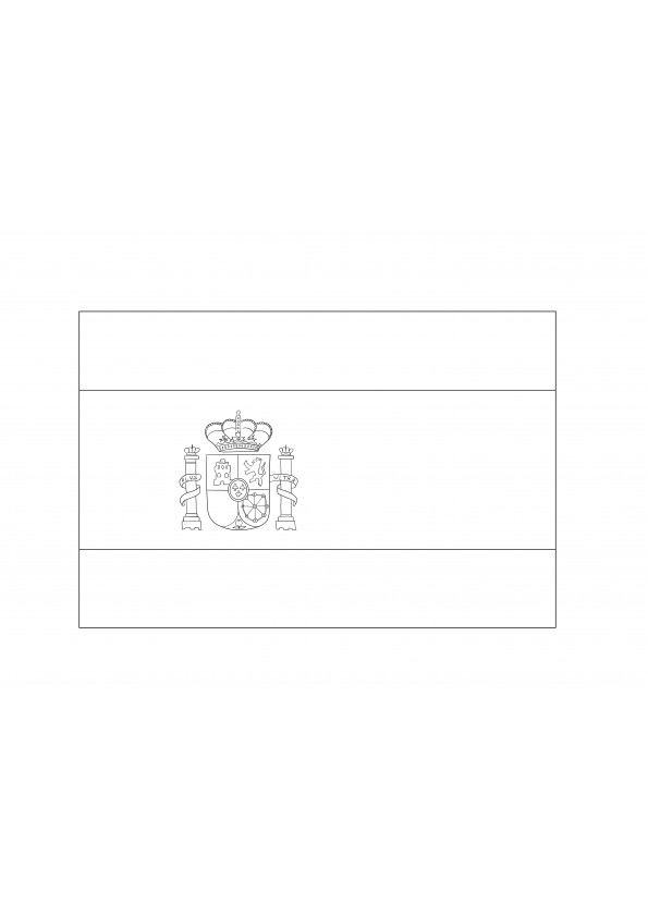 Flag of Spain free printing and coloring sheet for kids