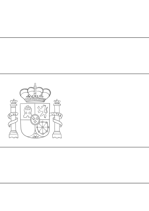 Drapelul Spaniei pentru imprimare și colorat gratuit pentru copii