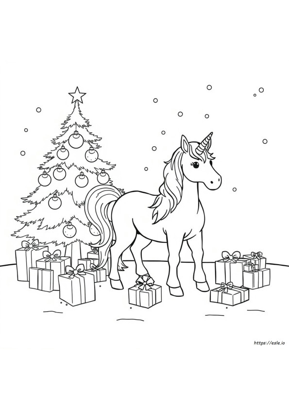 Christmas Unicorn Coloring Sheets
