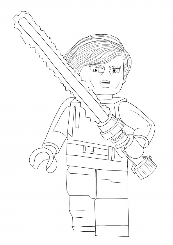 Anakin Skywalker from Lego Star Wars free printable to color image
