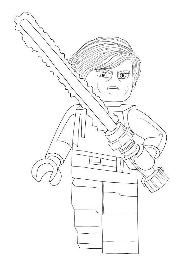 Anakin Skywalker from Lego Star Wars free printable to color image