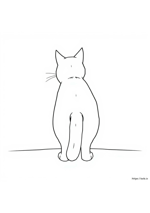 Pagina Da Colorare Con Il Didietro Di Un Gatto