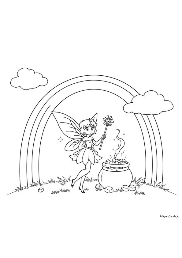 Rainbow Fairy Coloring Page