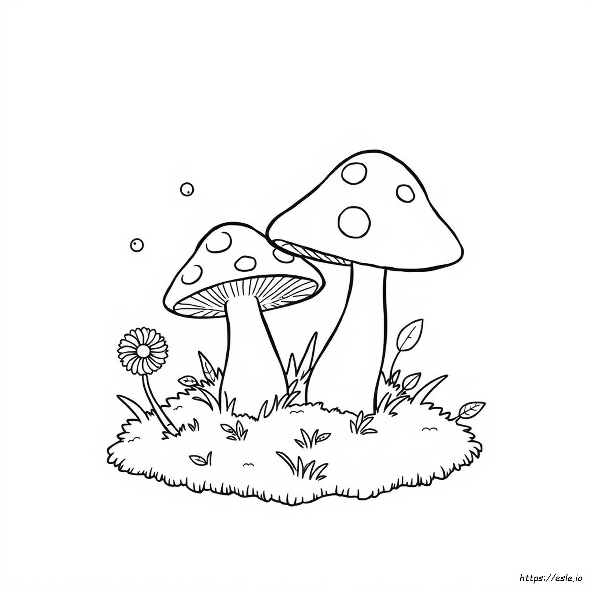 Cute Mushroom Coloring Pages