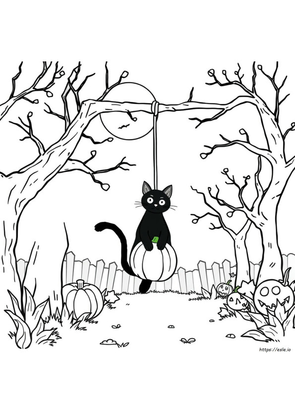 Coloriages Chat Noir Halloween Gratuit À Imprimer
