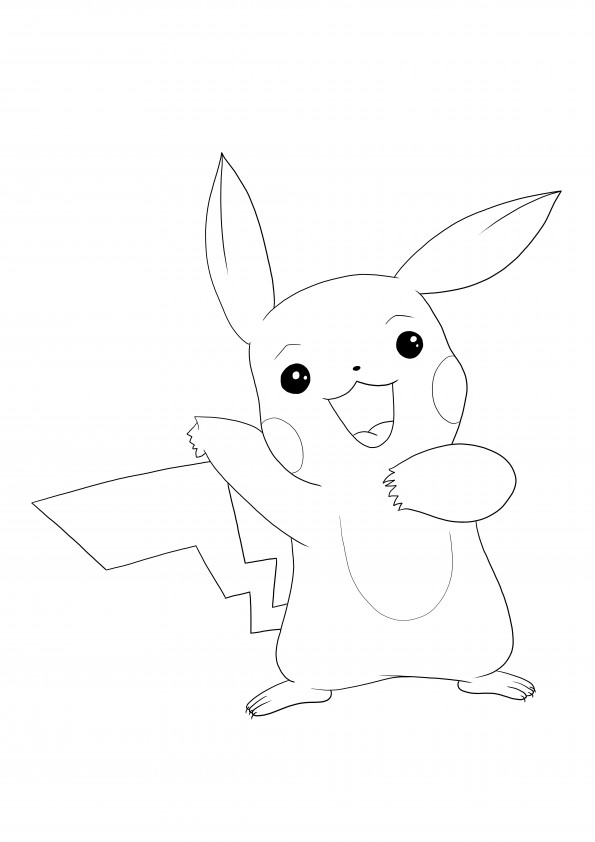 Pikachu do Pokémon GO baixando gratuitamente ou salvando para mais tarde a página pronta para colorir