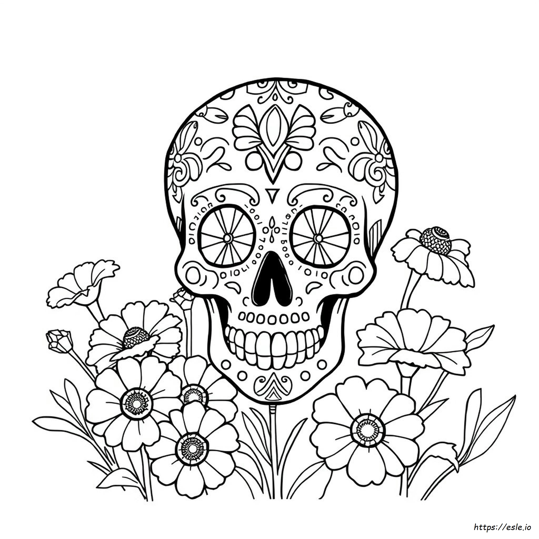 Calavera Skull Coloring Page