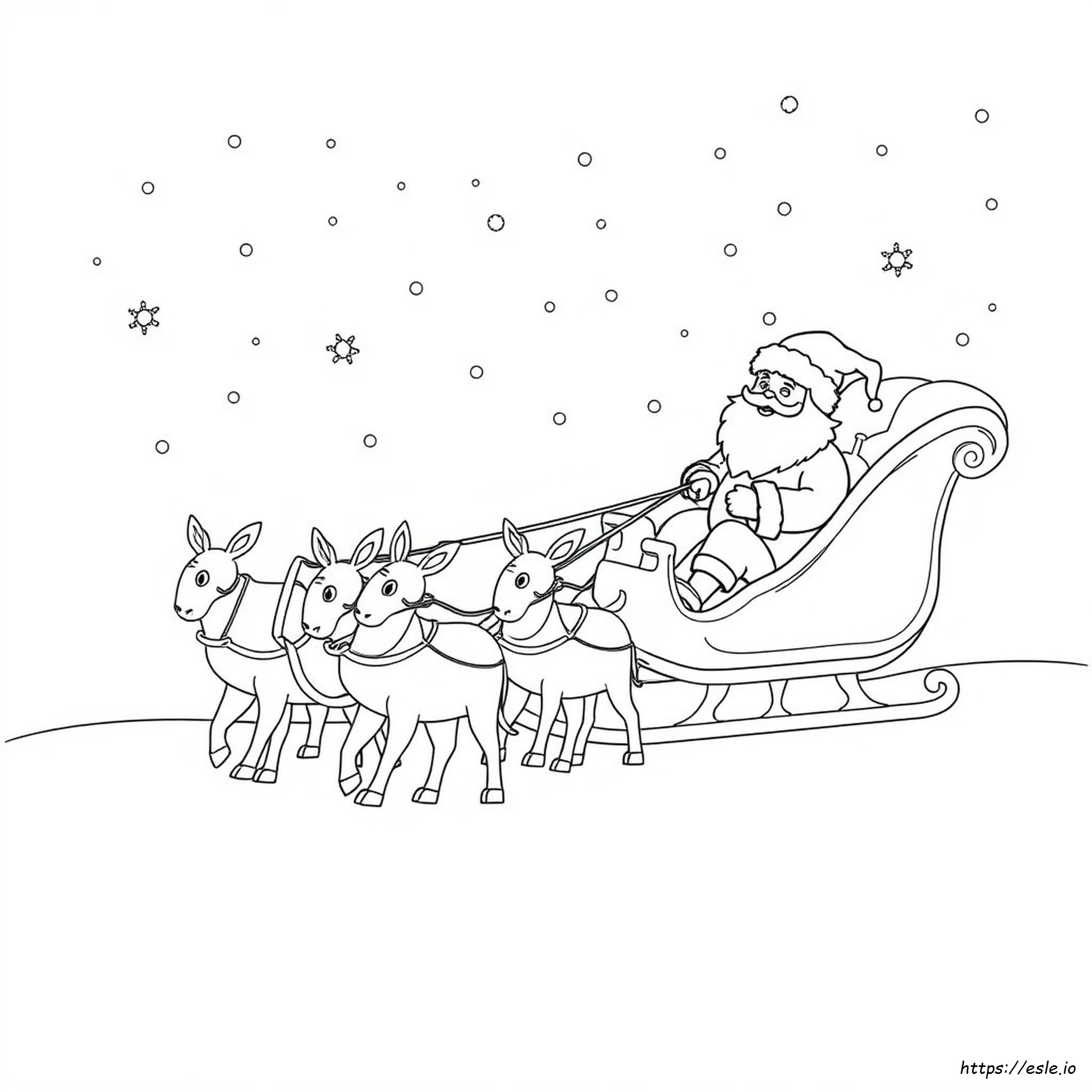 Coloring Pictures Of Santa Claus And His Sleigh