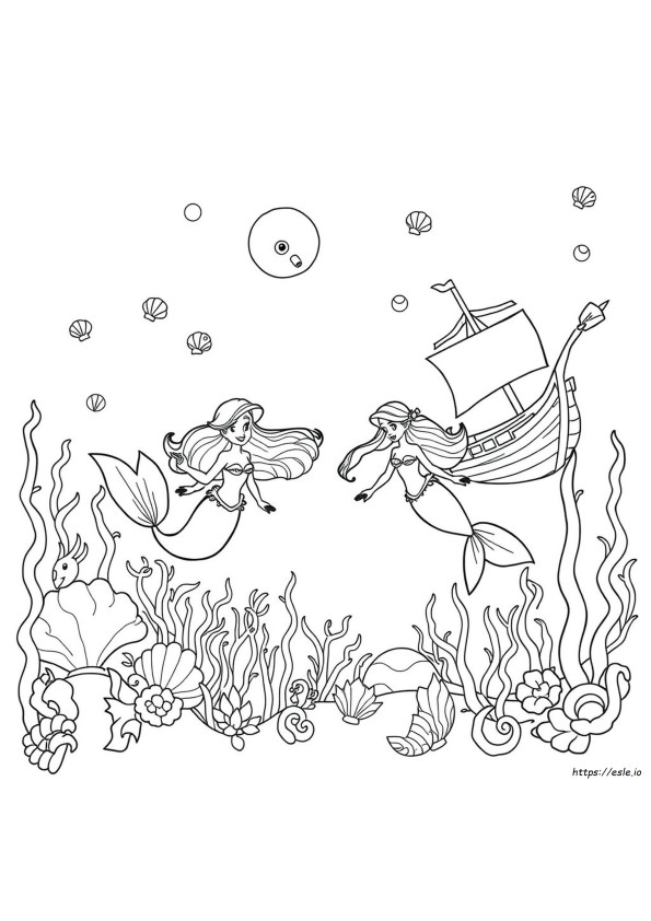 Little Mermaid Melody Coloring Pages