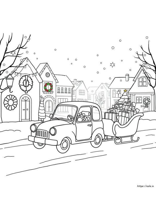 Christmas Car Coloring