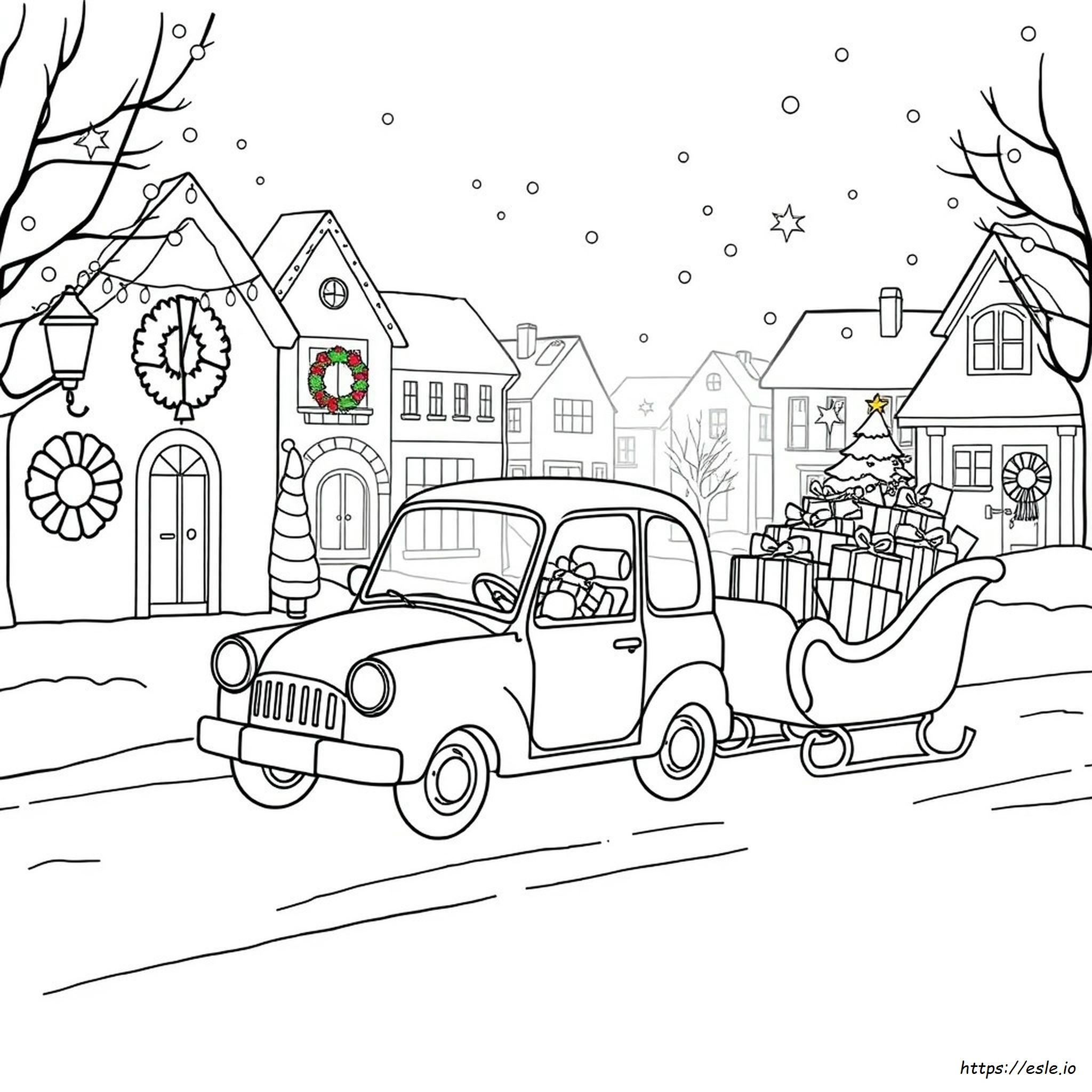 Coloriage Voiture De Noël