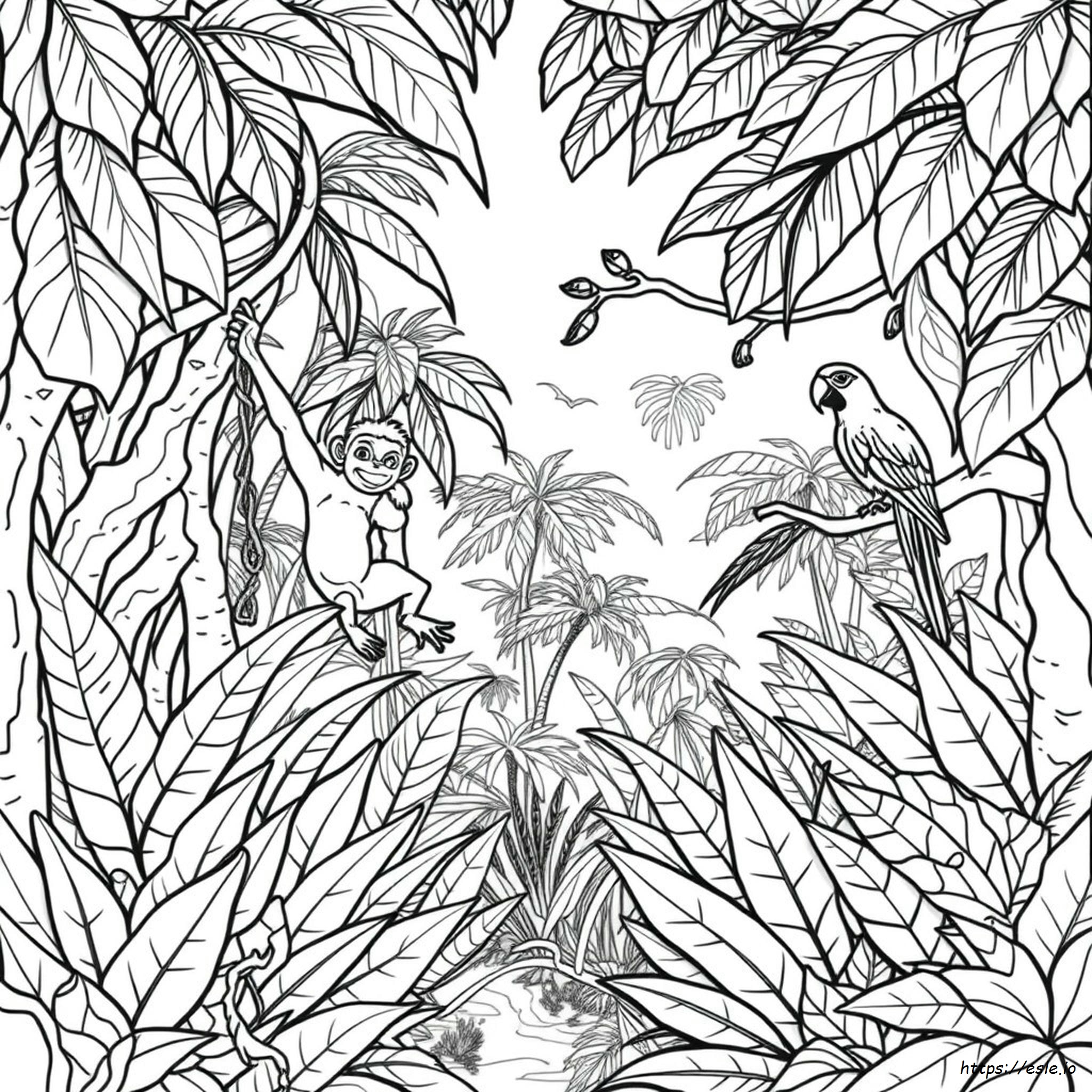 Free Printable Tropical Rainforest Coloring Pages