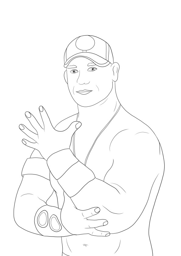 John Cena coloring page- a free educational tool to print or download