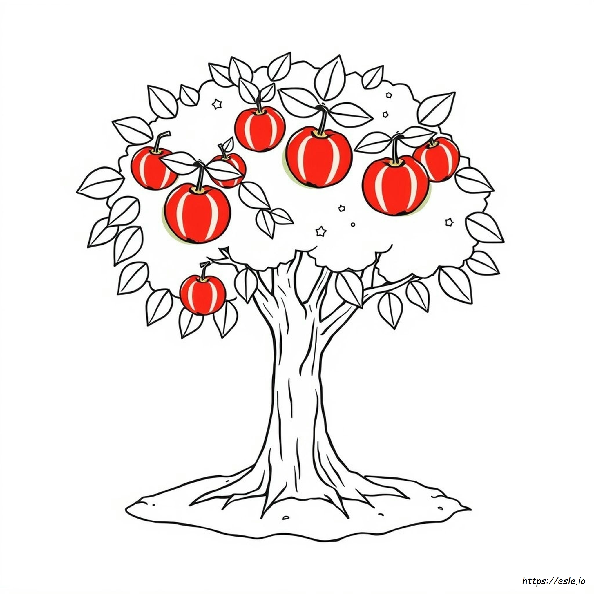Tree With Apples Coloring Page