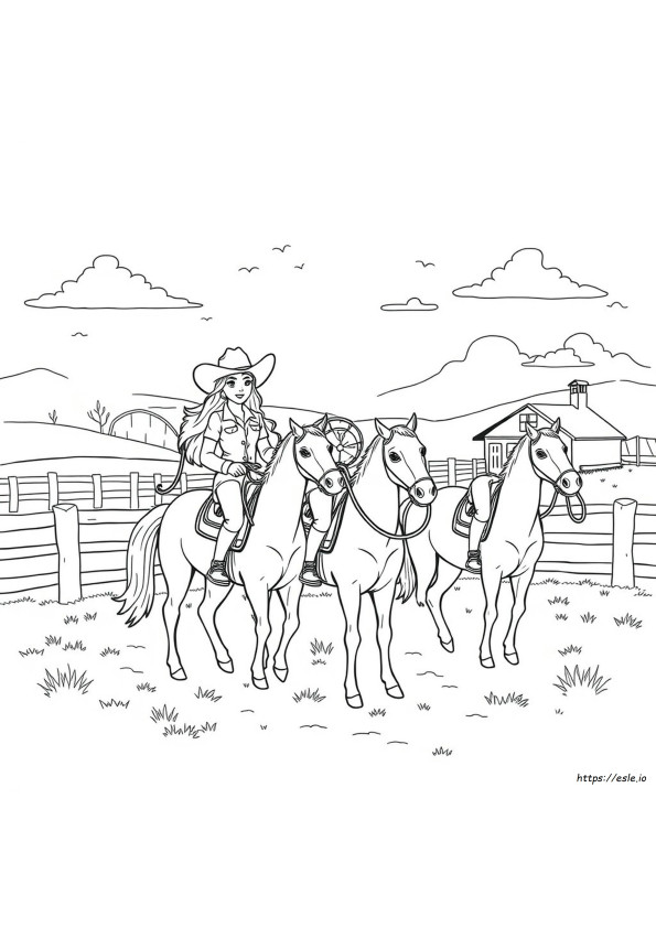 Cowgirl Szinezőkönyv