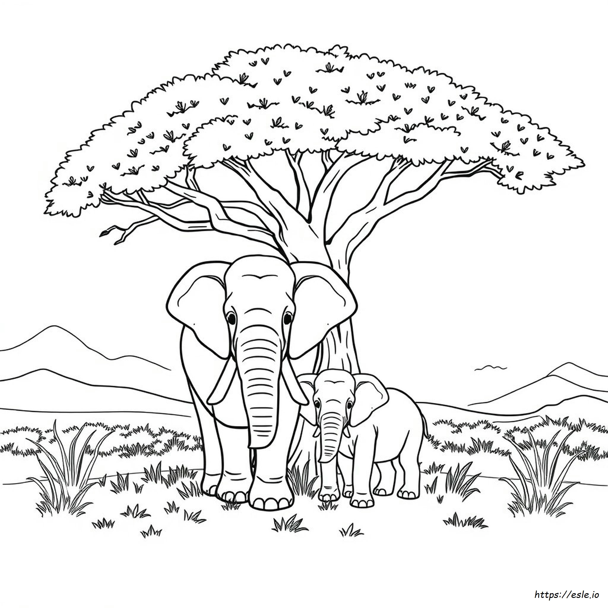 Elephant Coloring Clipart