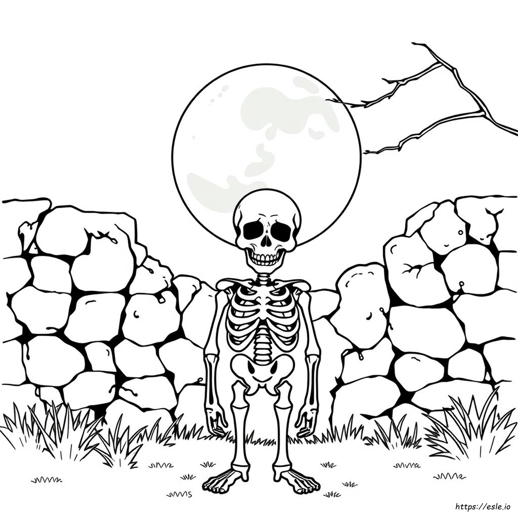 Skeleton Skull Coloring Page
