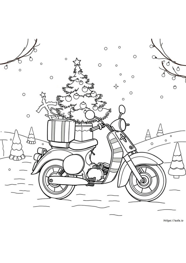 Kerst Motor Kleurplaat kleurplaat