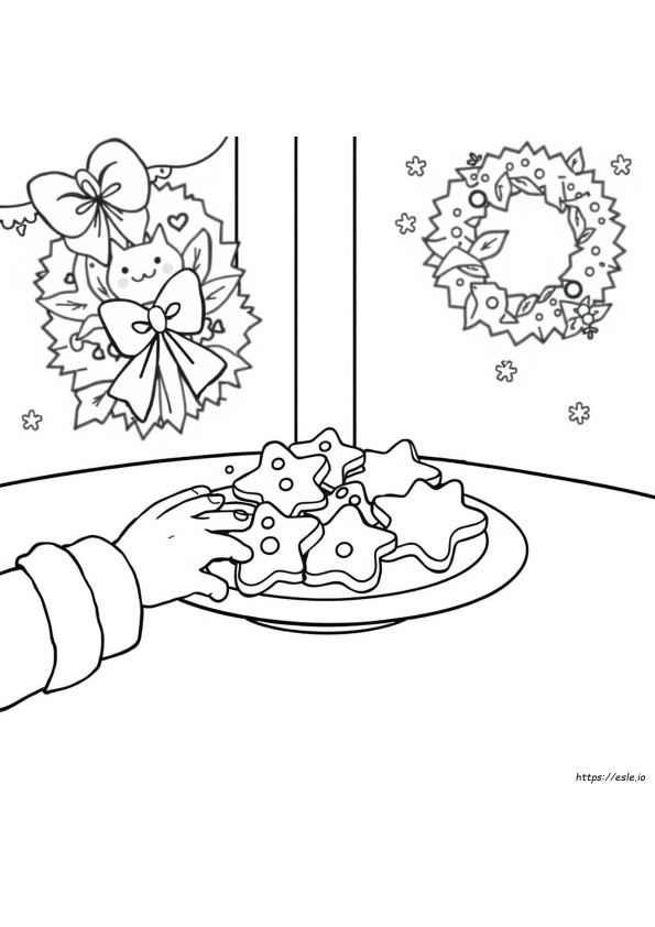 Christmas Cookies Counting Preschool Coloring Page