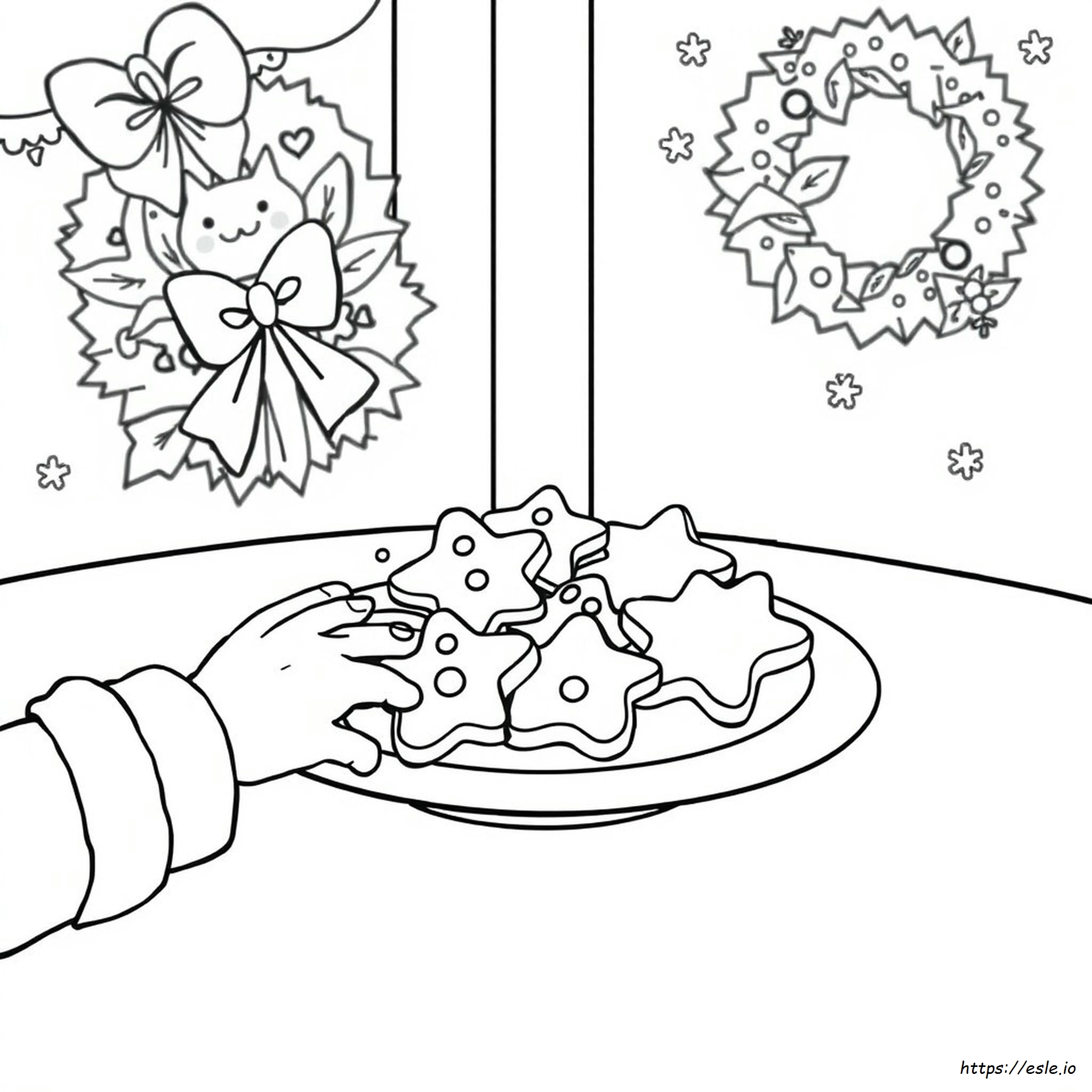 Christmas Cookies Counting Preschool Coloring Page