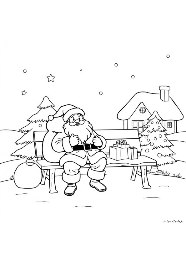 Coloriage Père Noël Simple