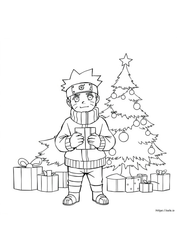 Coloriage Naruto Noël