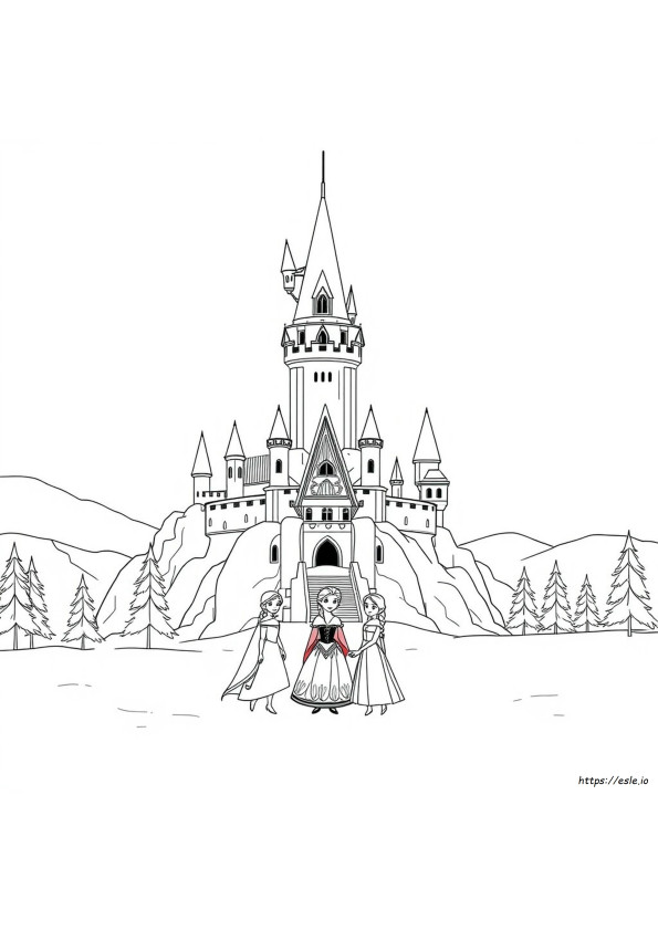 Arendelle Castle Coloring Page