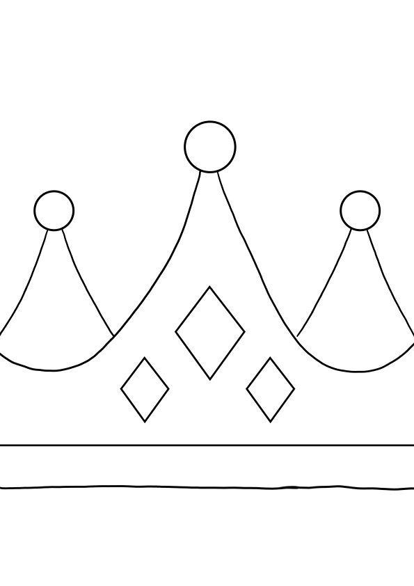 Princess crown simple coloring image to practice motor skills free to print