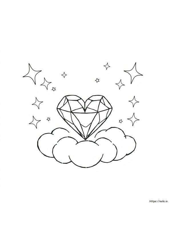 Diamond Heart Coloring Pages