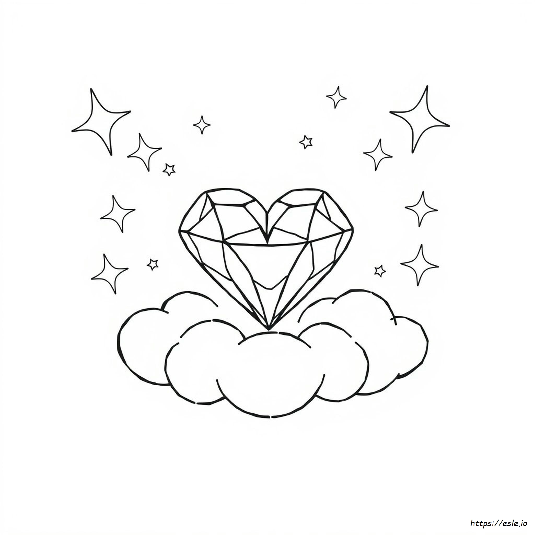 Diamond Heart Coloring Pages