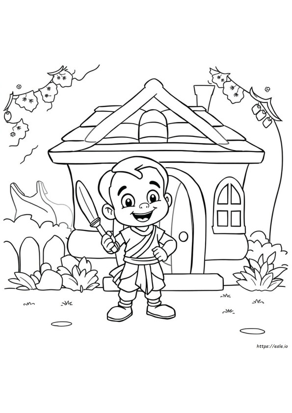 Chhota Bheem Colouring Pages