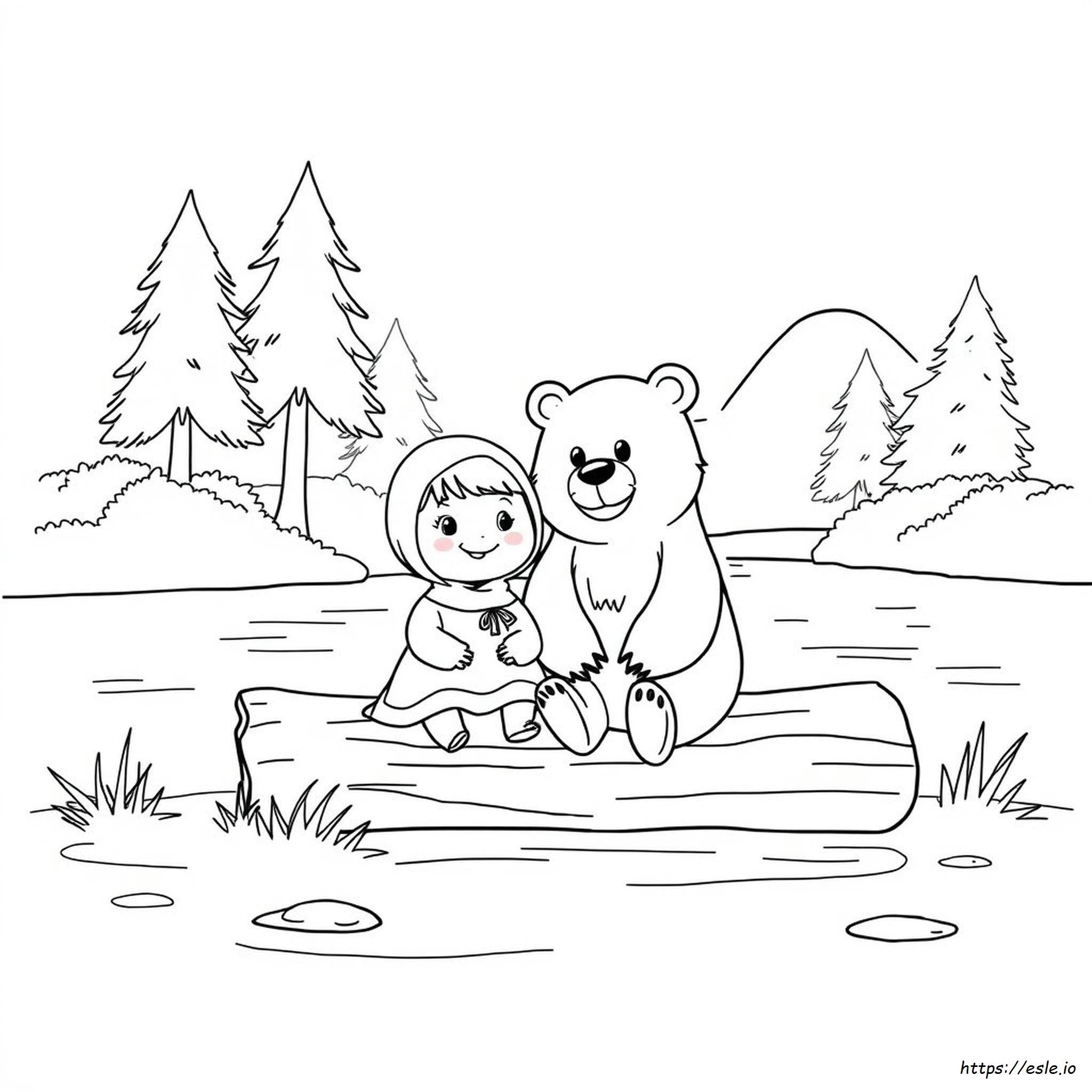 Dibujo De Masha Y El Oso Para Colorear