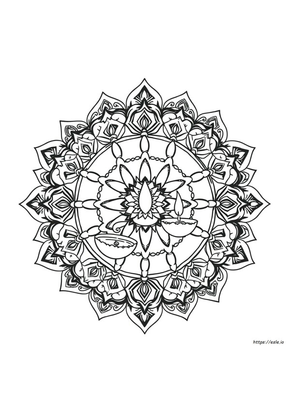 Gambar Mewarnai Mandala Diwali