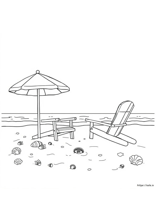 Coloring Beach Clipart Black And White