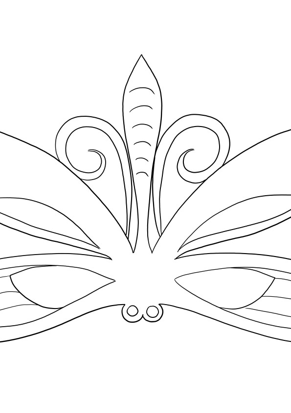 Bardzo łatwo pokolorować obraz maski Dragonfly do pobrania lub wydrukowania za darmo