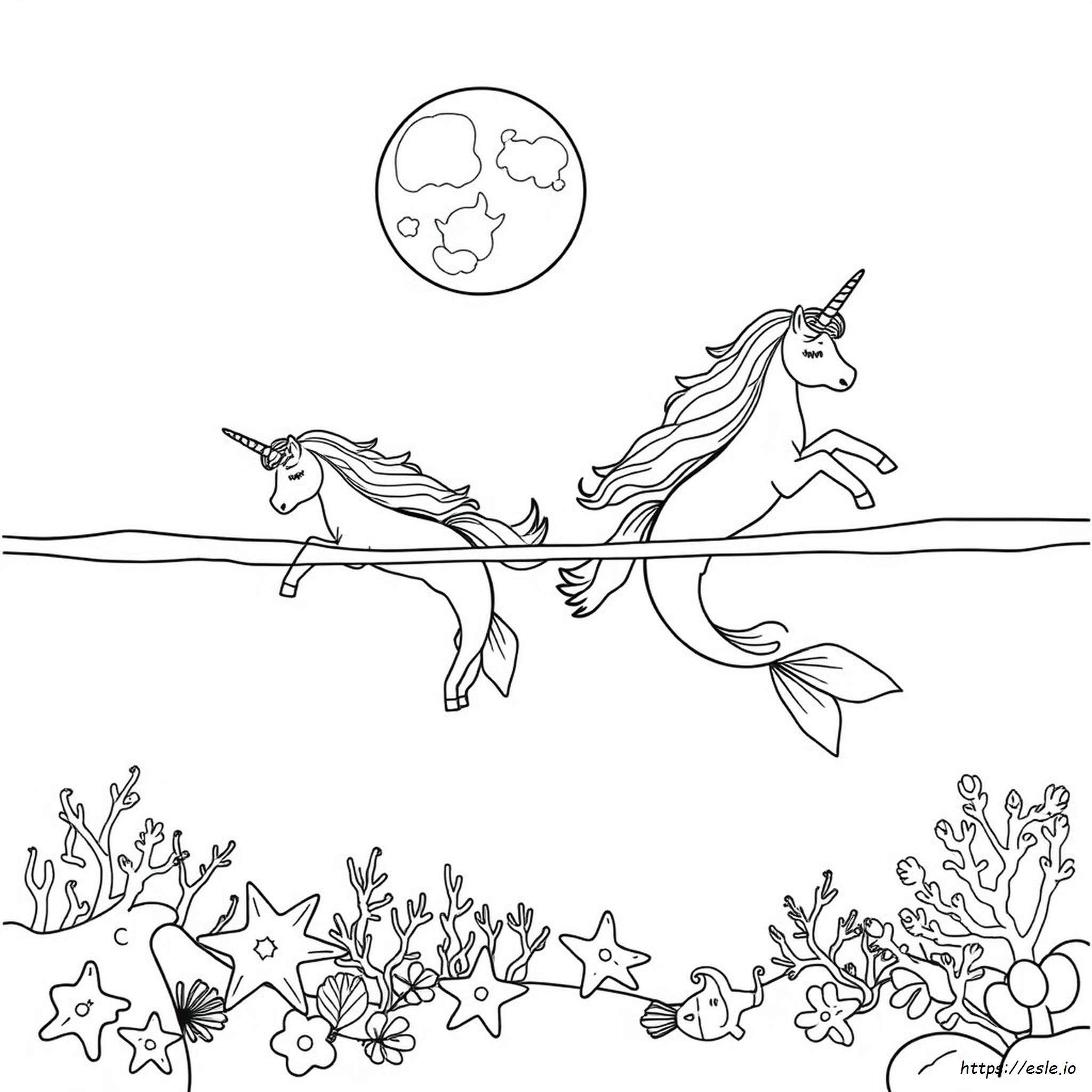Unicorn Mermaid Coloring Page