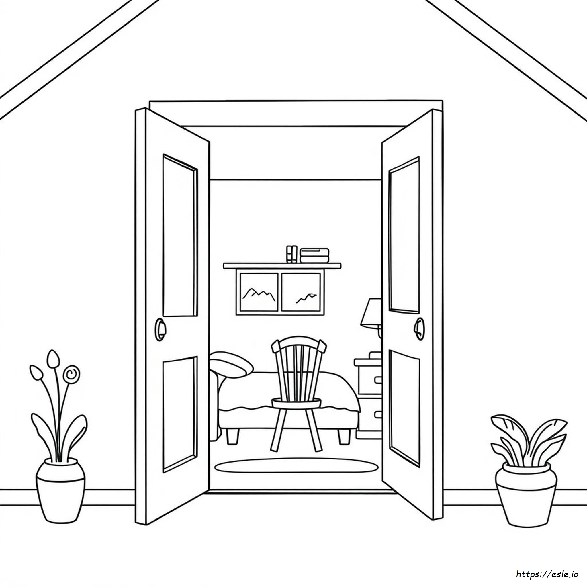 Dentro De Una Casa Para Colorear