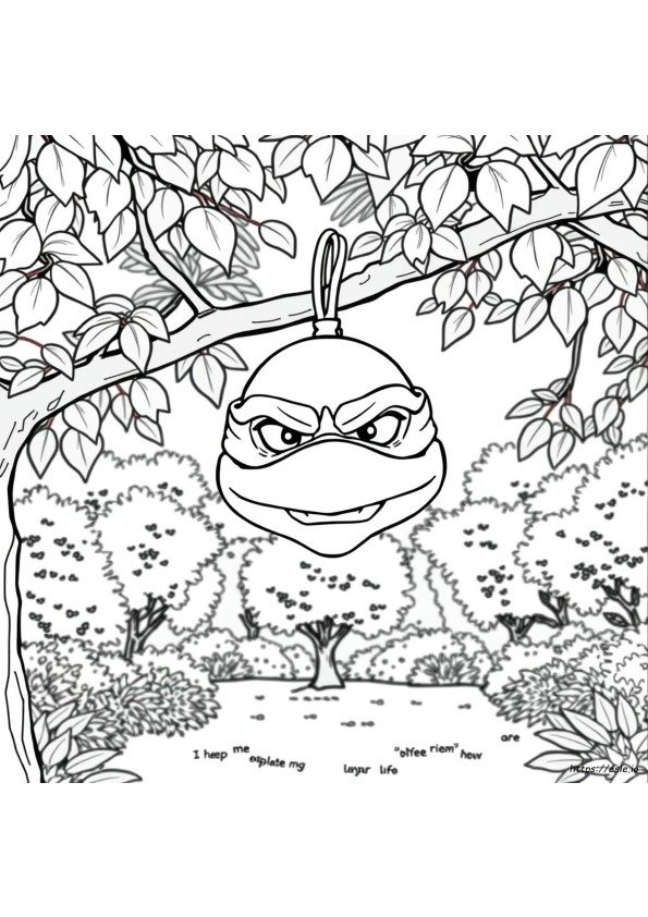 Ninja Schildpad Masker Kleurplaat