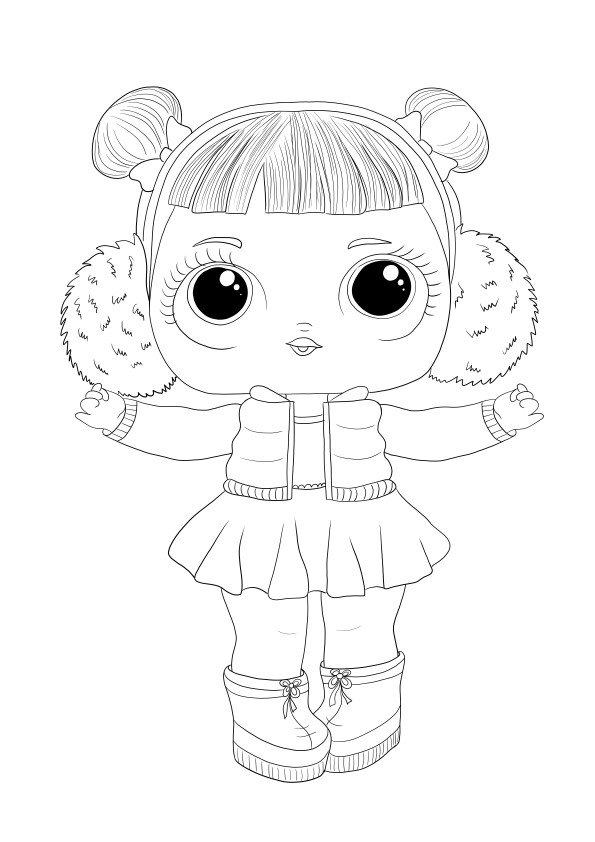 LOL Surprise Doll Snow Angel printable is ready to free print and color