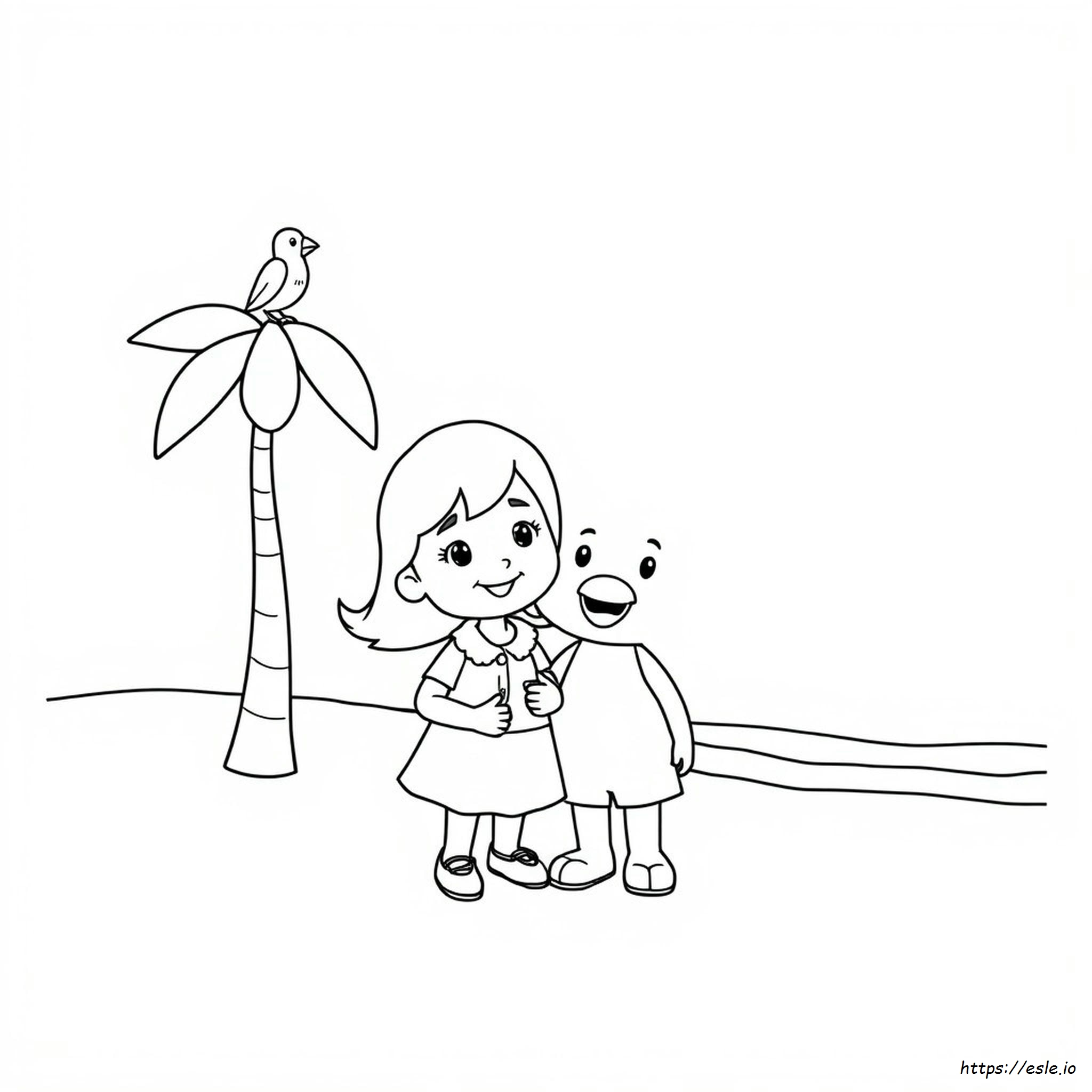 Printable Nina Pocoyo Coloring Pages