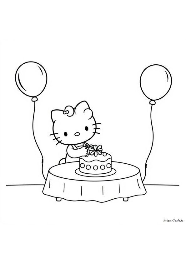 Hello Kitty Birthday Coloring