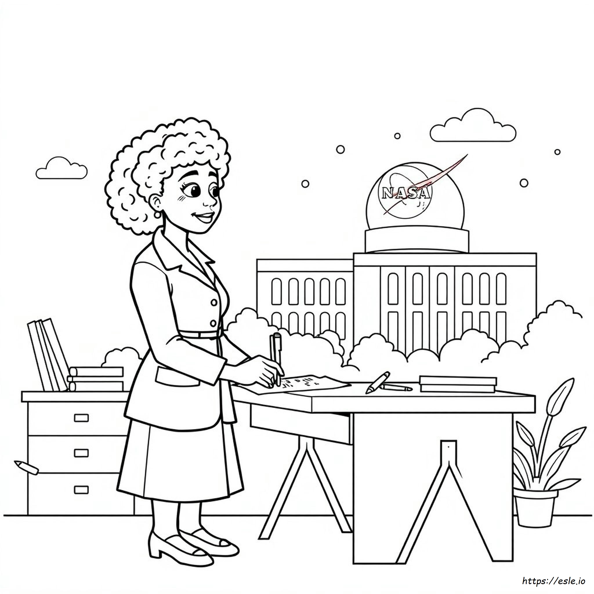 Katherine Johnson Coloring Page